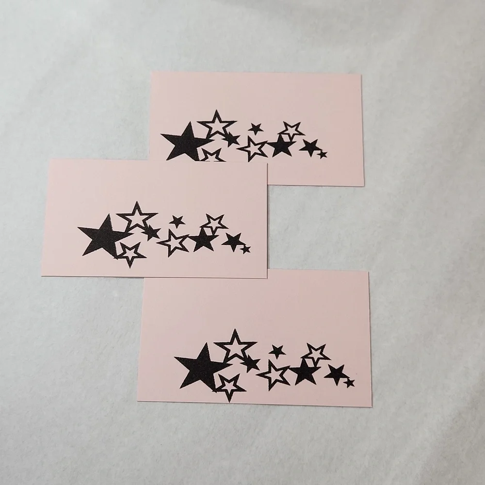 Hand Crafted Basic Pink & Black Star Cluster 50 Count Cards